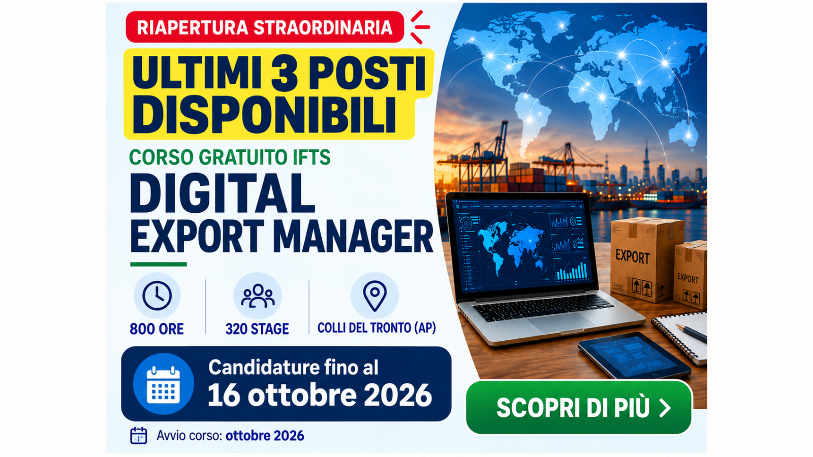 Bando IFTS Digital Export Manager: riapertura termini